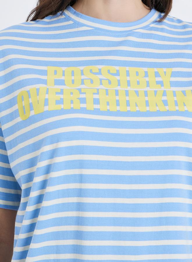 ستايلي تيشيرت مخطط بقصة واسعة - Image 3